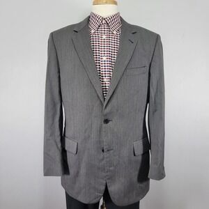 JOS A‎ BANK Men's Sport Coat Blazer Two Button Gray Herringbone Wool Size 42R